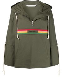 Palm Angels - Striped Hooded Jacket - Lyst