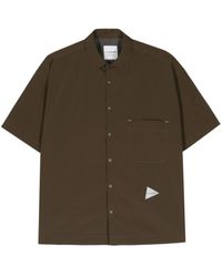 and wander - Logo-patch Classic-collar Shirt - Lyst