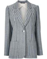 À La Garçonne Striped Tailored Blazer - Blue