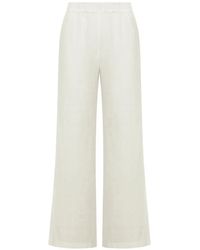 120% Lino - Wide-Leg Linen Trousers - Lyst