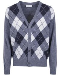 DUNST - Argyle-Intarsia Wool Cardigan - Lyst