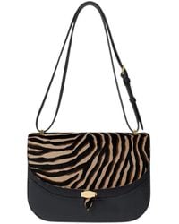 Veronica Beard - Ziger Dash Zebra-Print Shoulder Bag - Lyst