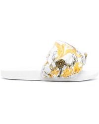 Versace - Chain Couture-print Padded Slides - Lyst