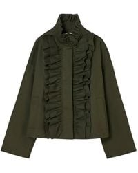 Psophia - Ruffle-Detailed Cropped Jacket - Lyst