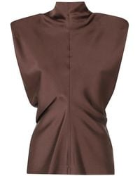 FEDERICA TOSI - Padded-Shoulder Sleeveless Blouse - Lyst