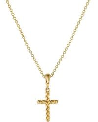 David Yurman - 18K Cable Cross Pendant Necklace - Lyst