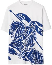 Burberry - Camiseta de algodon con Equestrian Knight - Lyst