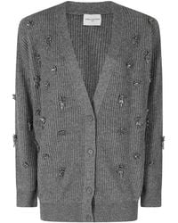 Isabelle Blanche - Crystal-Embellished Ribbed-Knit Wool Cardigan - Lyst