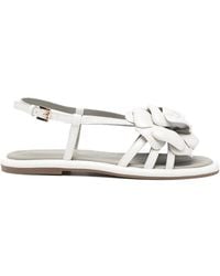 Bruno Premi - Floral-Detail Leather Sandals - Lyst