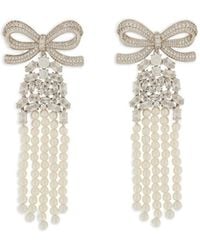 Self-Portrait - Bow Faux-Pearl Earrings - Lyst