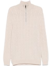N.Peal Cashmere - Albemarle Cable Half Zip Sweater - Lyst