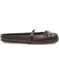 Gucci - Horsebit Strap Ballet Flats - Lyst