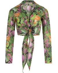 Paramidonna - Strandhemd Mit Dschungel-Print - Lyst