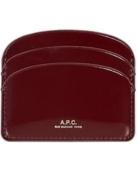 A.P.C. - Curved Leather Card Holder - Lyst