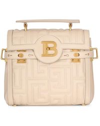Balmain - B-buzz 23 Bag In Beige Quilted Leather - Lyst