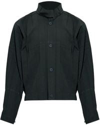 Homme Plissé Issey Miyake - Edge Ensemble Pleated High-Neck Jacket - Lyst