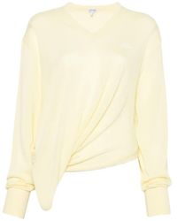 Loewe - Jersey Drapeado Con Cuello En V - Lyst