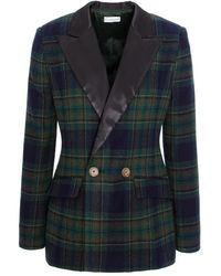CuAnna - Midi Double-Breasted Plaid-Pattern Blazer - Lyst