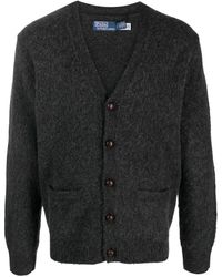Polo Ralph Lauren - Brushed-effect V-neck Wool-blend Cardigan - Lyst