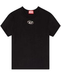 DIESEL - Camiseta De Fit Entallado Con Logotipo Oval D Recortado - Lyst