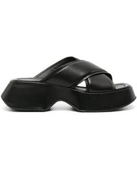 Vic Matié - Crossover-strap Leather Slides - Lyst