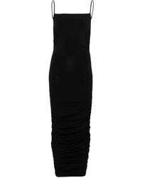 MICHAEL Michael Kors - Jersey Midi-Jurk Met Ruches - Lyst