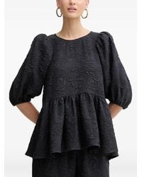 Stine Goya - Puffed-Sleeve Floral-Effect Top - Lyst