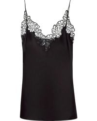 Stella McCartney - Lace-trim Satin Cami Top Black - Lyst