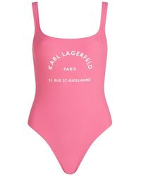 Karl Lagerfeld - Rue St.guillaume Logo-print Swimsuit - Lyst