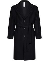 Hevò - Single-Breasted Belted Coat - Lyst