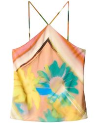STAUD - Cubism Floral-Print Top - Lyst