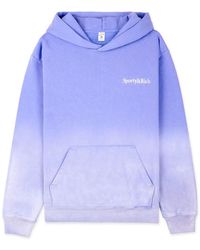 Sporty & Rich - Serif Logo-Embroidered Cotton Hoodie - Lyst