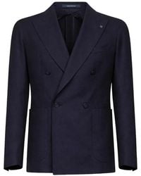 Tagliatore - Double-Breasted Peak Lapel Jacket - Lyst