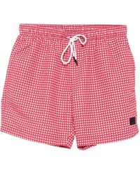 BOSS - Graphic-Print Drawstring Swim Shorts - Lyst