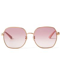 Jimmy Choo - Misha Oversized Metal Sunglasses - Lyst