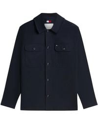 Tommy Hilfiger - Logo-Patch Button-Up Jacket - Lyst