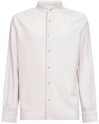 Brunello Cucinelli - Mandarin Collar Long-Sleeves Shirt - Lyst
