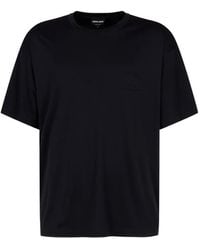 Giorgio Armani - Embroidered Cotton-Modal T-Shirt - Lyst