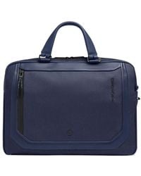 Piquadro - Laptoptasche Mit Lederbesatz - Lyst
