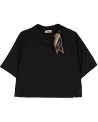 Herno - T-shirt con dettaglio foulard - Lyst