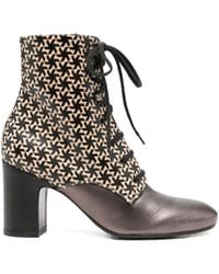 Chie Mihara - 80Mm Masalac Geometric-Pattern Lace-Up Boots - Lyst