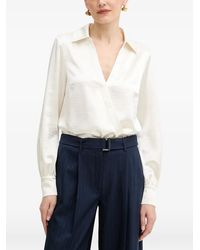 Guess - Collared Wrap Blouse - Lyst