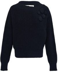OPEN YY - Badge Appliqué Knit Pullover - Lyst
