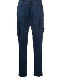 Stone Island Брюки Карго Прямого Кроя - Синий