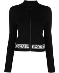 MICHAEL Michael Kors - Logo-tape Zip-up Cardigan - Lyst