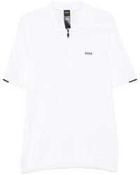 BOSS - Ever-X Zip-Fastening Logo-Print Polo Shirt - Lyst