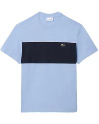 Lacoste - Striped Round Neck T-Shirt - Lyst
