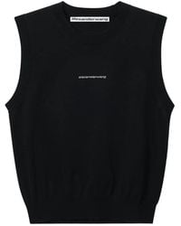 Alexander Wang - Top Sin Mangas Con Logo De Cristales - Lyst