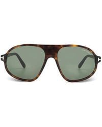 Tom Ford - Tortoiseshell-Effect Pilot-Frame Sunglasses - Lyst