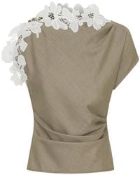 Anna Quan - Meier Lace-Trimmed Top - Lyst